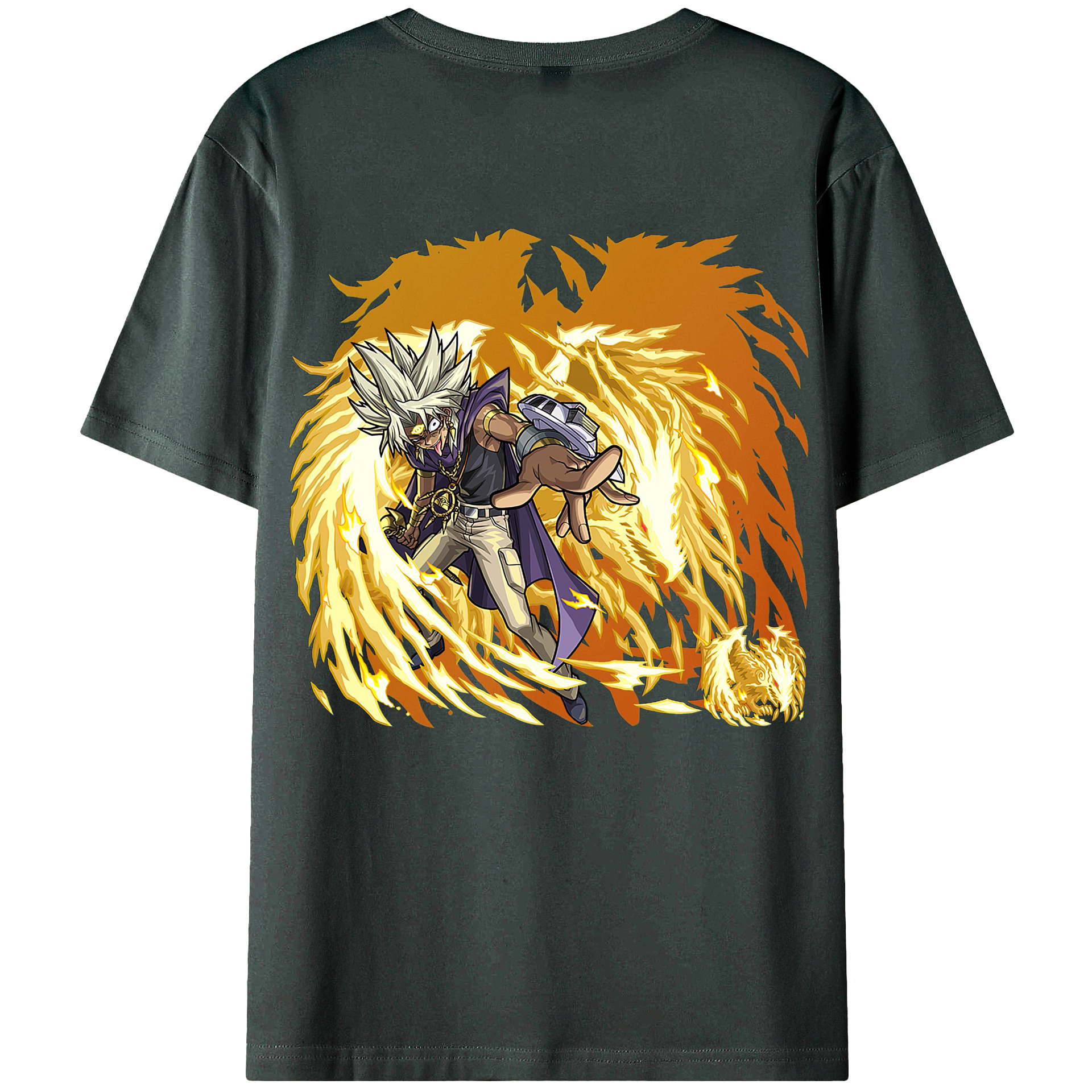 （画像用） 遊☆戯☆王 Yu-Gi-Oh! 綿100％ メンズ半袖Tシャツ（バックプリント） 通気性
